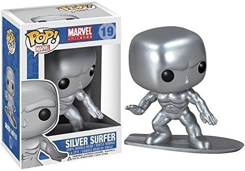 Funko POP Marvel 3 3/4 Inch Bobble Silver Surfer Action Figure Dolls Toys by Funko POP Toys