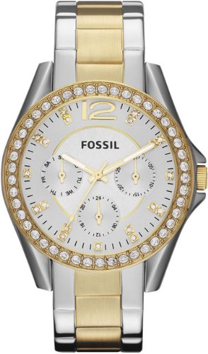 Fossil Women's ES3204 Riley Silver and Gold Tone Watch