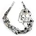 Black & White Multistrand Glass Bead Necklace - 48cm Length Black & White Multistrand Glass Bead Necklace - 48cm Length