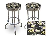 2 Baltimore Ravens NFL Football Themed Specialty / Custom Barstools Set