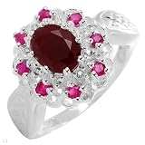 Stylish Brand New Ring With 2.06ctw Precious Stones - Genuine Ruby and Topazes Made of 925 Sterling silver. Total item weight 5.0g