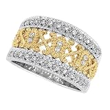 14K Two Tone Gold 1/4 ct. Diamond Bridal Anniversary Band