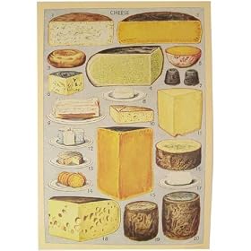 Cheese Educational Poster Cavallini Gift Wrap or Decoupage paper,vintage look poster or print