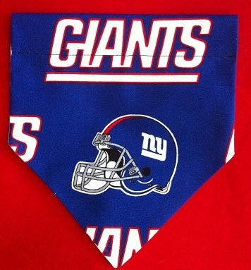 Dog Scarf/Bandana Size Small Made from New York Giants Fabric