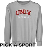 UNLV Rebels Youth Ash Custom Sport Arch Applique Crew Neck Fleece Sweatshirt - (Large)