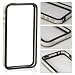 Invero WHITE/BLACK Hard Plastic Rubber Bumper Case with Metal Buttons for Apple Iphone 4