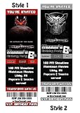 Transformers Custom Party Photo Invitation Tickets - You Print Transformers Custom Party Photo Invitation Tickets - You Print