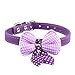 Bestpriceam (TM) Hot Cute Knit Bowknot Adjustable PU Leather Dog Puppy Pet Collars Necklace Purple