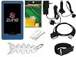 TPA- Ultimate Premium Accessory Bundle Combo for Microsoft Zune HD 16GB / 32GB Series MP3 Player: Blue Silicone Skin Case Cover, Car Charger, Wall / Travel / AC Adapter Charger, 2in1 Sync USB Cable, Adjustable Armband, Belt Clip, Fishbone Style Keychain and a Screen Protector / Guard with a Lint Cleaning Cloth