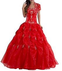 Strapless Organza Floor Length   Ball Gown Prom Dress/Quinceanera Dress 
