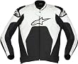 Alpinestars Tech 1R Leather Jacket - Black/White/Blue - 46