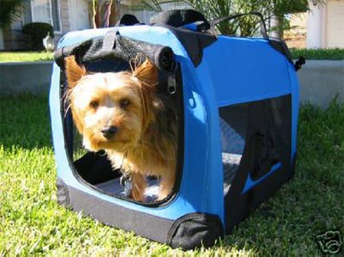 Large Blue Portable Pet Soft Crate/Carrier for Travel, Indoor/Outdoor *28"Lx21"Wx21"H