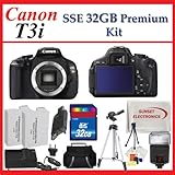 Canon EOS Rebel T3i Digital SLR Camera Body + SSE Best Value 32GB, Battery, ....