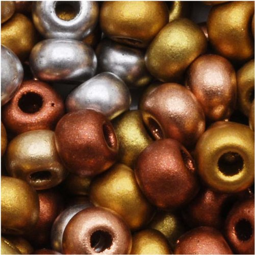 Czech Seed Beads 6/0 Supra Metallic Mixed (1 Ounce)
