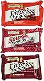 Newman's Own Licorice Twists 3 Flavor Variety Bundle: (1) Newmans' Own Pomegranate Licorice Twists, (1) Newman's Own Sour Cherry Licorice Twists, and (1) Newman's Own Strawberry Licorice Twists, 5 Oz. Ea. (3 Packages Total)