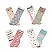 Deer Mum Girls Everyday Colorful Knee High Dress Socks(8 Pairs) (3y-6y)