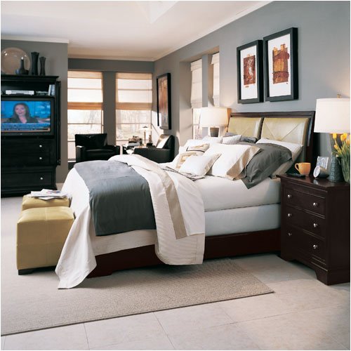 American Modern Low Profile Leather Bed by Stanley Furniture