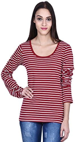 PRO Lapes Women's Long Sleeves Striped T-Shirt XX-Large Maroon