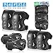 Kids/Youth/Adult Knee Pads Elbow Pads with Wrist Guards Protective Gear Set 6 Pack for Rollerblading Skateboard Cycling Skating Bike Scooter Riding Sports (Black, L/ 14 Years- Adults)