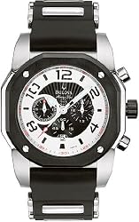 Marine Star Chronograph Black Bezel Black Dial Rubber Strap