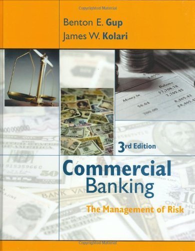 Commercial Banking Management of Risk by James W. Kolari, Benton E. Gup [Wiley,2004] [Hardcover] 3RD EDITION