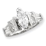 Sterling Silver 10mm Marquise CZ Ring