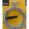 Sink and Drain cleaner blocked plug hole pipe 3 metre