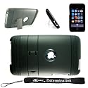 2-Tone Stand Alone apple ipod Cover Case Protector for Apple iPod Touch 8GB 16GB 32GB 64GB 3rd Generation iTouch MP3 Player (Black)