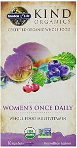 Garden of Life Kind Organics Women's Once Daily Multivitamin, 60 Organic Tablets