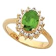 14K Yellow Gold Chatham Created Emerald and Diamond Ring