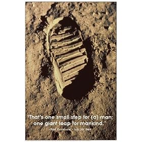 One Small Step (Neil Armstrong's Footprint on Moon) Art Poster Print - 24