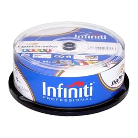 Infiniti LightScribe v2 52X CDR 700Mb 80min 5 Colour Cakebox (25pk)