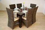 Esszimmerset Chrystel massiv 6 Stühle+1 Tisch Rattan