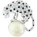 Jewelry : Rhinestone Tiger On Faux Pearl Animal Pin Brooch