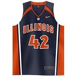 Nike Illinois Fighting Illini #42 Navy Blue Tackle Twill Basketball Jersey