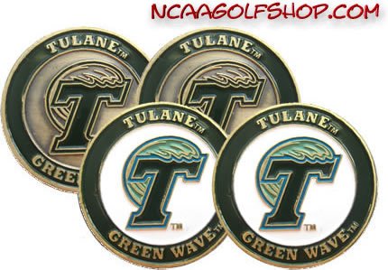Tulane Green Wave Golf Ball Markers