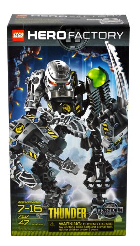 Lego Hero Factory Series Villain Character Figure Set # 7157 - THUNDER with Meteor Blaster and Powerful Crush Claw (Total Pieces: 47) Lego Hero Factory Series Villain Character Figure Set # 7157 - THUNDER with Meteor Blaster and Powerful Crush Claw (Total Pieces: 47)
