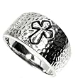 Sterling Silver Cross Ring - 4mm Band Width and 13mm Face Height in Sizes: 8-15
