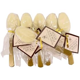 6 Chocolate Belgian Chocolate Spoons: Luxury Chocolate Stirring spoons for Coffee, tea or milk!