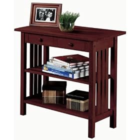 Mission - Style 30 Inch Chestnut Two - Drawer Console Table, TWO-DRAWER, CHESTNUT