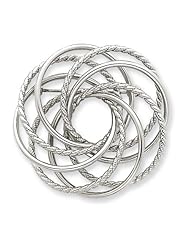 14K White Gold Swirl Pin
