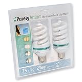 Purely Products PA202 20-Watt Green Energy Efficient Compact Fluorescent Light Bulb, 2-Pack
