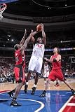 Toronto Raptors v Philadelphia 76ers: Elton Brand and Reggie Evans Photographic Poster Print by David Dow, 8x12