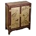 EXP Handmade Asian Furniture - 29" Red & Gold Lacquer Chinese Storage Cabinet W/ Longevity Motif
