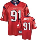 Amobi Okoye Jersey: Reebok Red Replica #91 Houston Texans Jersey - XX-Large
