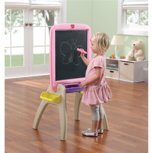 Image of Step2 All Around Easel for Two, Pink/Purple/Tan