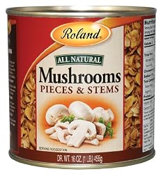 Roland Mushrooms Pieces And Stems, 16-Ounce can (Pack of 4)
