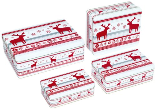 Birkmann 435322 Gebäckdosen-Set Elch IV, 4-teilig, 