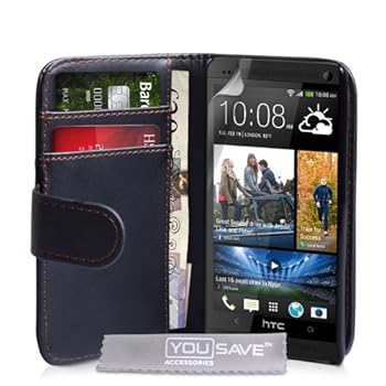 Coque HTC One Etui HTC One Noir PU Cuir Portefeuille Housse Coque HTC One Etui HTC One Noir PU Cuir Portefeuille Housse