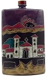 44 Oz. MARA Stoneware RECTANGULAR Liquor Flask DECANTER Pueblo NATIVE AMERICAN